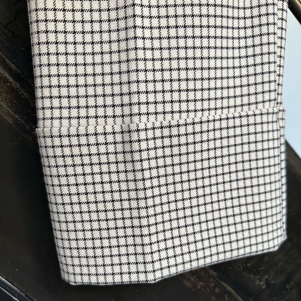 ZARA cropped checked stretch wide leg trousers NWT - Picture 3 of 8